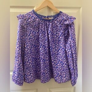 J.Crew Long-sleeve ruffle-shoulder top Size XL